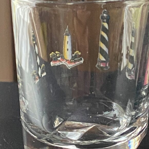 Outer Banks Lighthouses With Beveled Glass Bottom Clear Shot Glass - Picture 9 of 10
